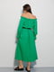 Сукня з відкритими плечима максі зелена  | 6765576 | фото 4