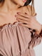 Сукня з відкритими плечима максі пудрова  | 6765578 | фото 3