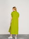 Сукня-халат вільного крою оливкового кольору | 6765703 | фото 3