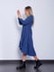 Сукня синя асиметрична дизайнерська довжини міді | 6764803 | фото 4