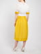 Біло-жовта дизайнерська сукня А-силуету “Іннеса” | 6764997 | фото 6