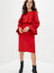 Сукня прямого силуету з об'ємними рукавами червона | 6765057 | фото 4