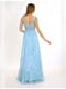 Блакитна вечірня сукня довжини максі з мереживом | 6765079 | фото 3