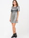Коктейльна дизайнерська сукня сріблястого кольору  | 6765143 | фото 4