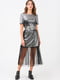 Коктейльна дизайнерська сукня сріблястого кольору  | 6765143 | фото 5