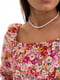 Укорочена блузка з відкритими плечима в квітковий принт | 6765225 | фото 4