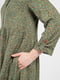Штапельна сукня А-силуету кольору хакі в принт | 6765403 | фото 5