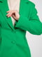 Жакет приталений ошатний подовжений зелений  | 6765428 | фото 5