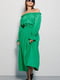 Сукня з відкритими плечима максі зелена  | 6765576 | фото 5