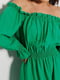 Сукня з відкритими плечима максі зелена | 6765576 | фото 7