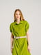 Сукня-халат вільного крою оливкового кольору | 6765703 | фото 5