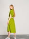 Сукня-халат вільного крою оливкового кольору | 6765703 | фото 6