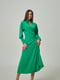 Зелена міді сукня А-силуету на запах | 6765846 | фото 4
