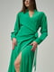 Зелена міді сукня А-силуету на запах | 6765846 | фото 5