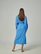 Синя міді сукня А-силуету на запах | 6765847 | фото 5