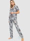 Хлопковая пижама абстрактной расцветки: рубашка и брюки | 6781967 | фото 3