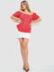 Червона блуза вільного крою в смужку | 6810250 | фото 2