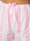 Рожева піжама в смужку з текстовим принтом | 6810406 | фото 6