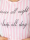 Розовая пижама в полоску с текстовым принтом | 6810407 | фото 5