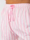 Розовая пижама в полоску с текстовым принтом | 6810407 | фото 6
