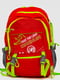 Красный рюкзак с принтом и карманами в сетку | 6810439