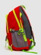 Красный рюкзак с принтом и карманами в сетку | 6810439 | фото 3