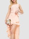 Сукня персикового кольору з асиметричним подолом | 6810469 | фото 2