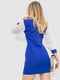 Синее платье с белыми рукавами и воротником | 6810470 | фото 4