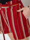 Бордовые шорты в полоску с поясом | 6810527 | фото 5