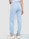 Голубые брюки с манжетами на резинке | 6810571 | фото 4