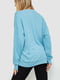 Светло-голубой базовый свитшот с ярким принтом | 6812432 | фото 4