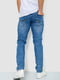 Синие джинсы с потертостями | 6812525 | фото 4