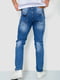 Синие джинсы с потертостями | 6812526 | фото 4