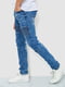 Синие джинсы с потертостями и карманами | 6812527 | фото 3