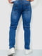 Синие джинсы с потертостями | 6812529 | фото 4