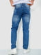 Синие джинсы с потертостями и карманами | 6812531 | фото 4