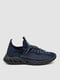 Темно-синие текстильные кроссовки на шнуровке | 6812544 | фото 2