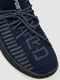 Темно-сині текстильні кросівки на шнурівці | 6812544 | фото 3