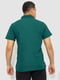 Темно-зеленая хлопковая футболка-поло на молнии | 6812562 | фото 4