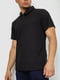 Черная хлопковая футболка-поло на молнии | 6812563 | фото 3