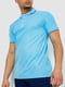 Голубая хлопковая футболка-поло на пуговицах | 6812564 | фото 3