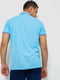 Голубая хлопковая футболка-поло на пуговицах | 6812564 | фото 4