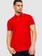 Красная хлопковая футболка-поло на пуговицах | 6812565 | фото 2