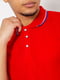 Красная хлопковая футболка-поло на пуговицах | 6812565 | фото 5