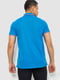 Синяя хлопковая футболка-поло на пуговицах | 6812567 | фото 4