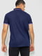 Темно-синяя хлопковая футболка-поло на пуговицах | 6812568 | фото 4