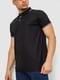 Чорна бавовняна футболка-поло на ґудзиках | 6812569 | фото 3