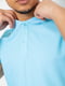 Голубая хлопковая футболка-поло на пуговицах | 6812572 | фото 5