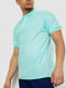 Бавовняна футболка-поло м'ятного кольору на гудзиках | 6812573 | фото 3