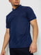 Темно-синя бавовняна футболка-поло на ґудзиках | 6812575 | фото 3